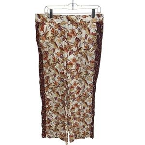 Cato Pants Womens Size Large Floral Print Wide Leg Palazzo Pull On Flowy boho